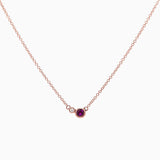 14k Double Delight Diamond & Ruby Petite Layering Necklace - Starflower Design