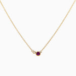 14k Double Delight Diamond & Ruby Petite Layering Necklace - Starflower Design