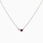 14k Double Delight Diamond & Ruby Petite Layering Necklace - Starflower Design