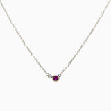 14k Double Delight Diamond & Ruby Petite Layering Necklace - Starflower Design