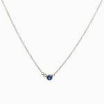 14k Double Delight Diamond & Sapphire Petite Layering Necklace - Starflower Design