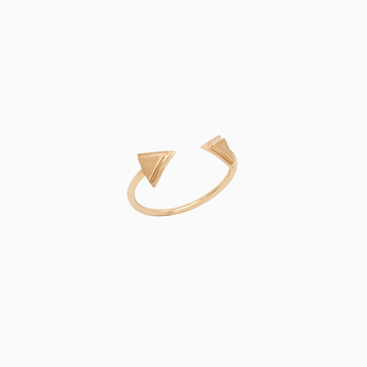 14k Double Triangle Arrow Open Ring - Starflower Design