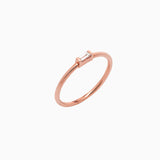 14k East - West Diamond Baguette Stackable Ring - Starflower Design