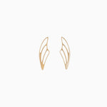 14k Fairy Wing Ear Climbers Earrings with Posts - Starflower Design
