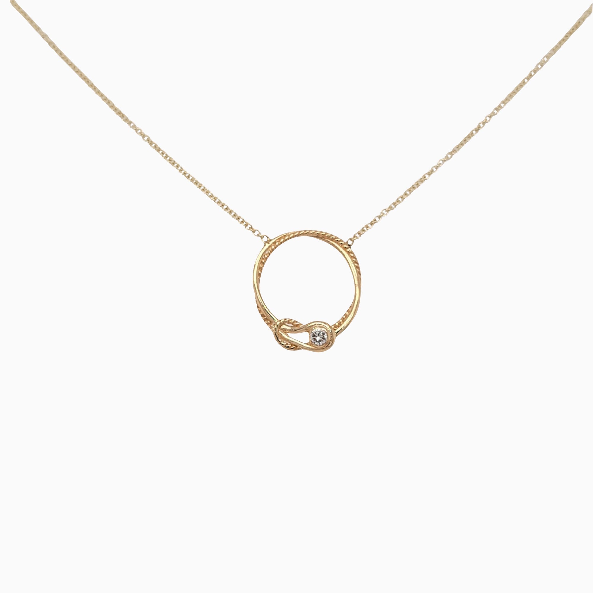 14k Forget Me Not Eterinty Knot Diamond Necklace - Starflower Design