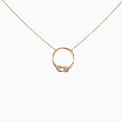 14k Forget Me Not Eterinty Knot Diamond Necklace - Starflower Design