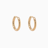 14k Gold 10.5mm Hinged Everyday Round Hoop Earrings - Starflower Design