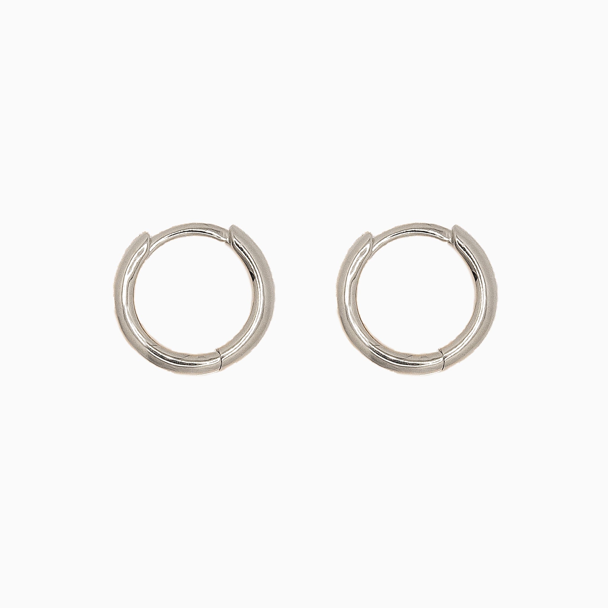 14k Gold 10.5mm Hinged Everyday Round Hoop Earrings - Starflower Design