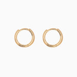 14k Gold 10.5mm Hinged Everyday Round Hoop Earrings - Starflower Design