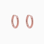 14k Gold 10.5mm Hinged Everyday Round Hoop Earrings - Starflower Design
