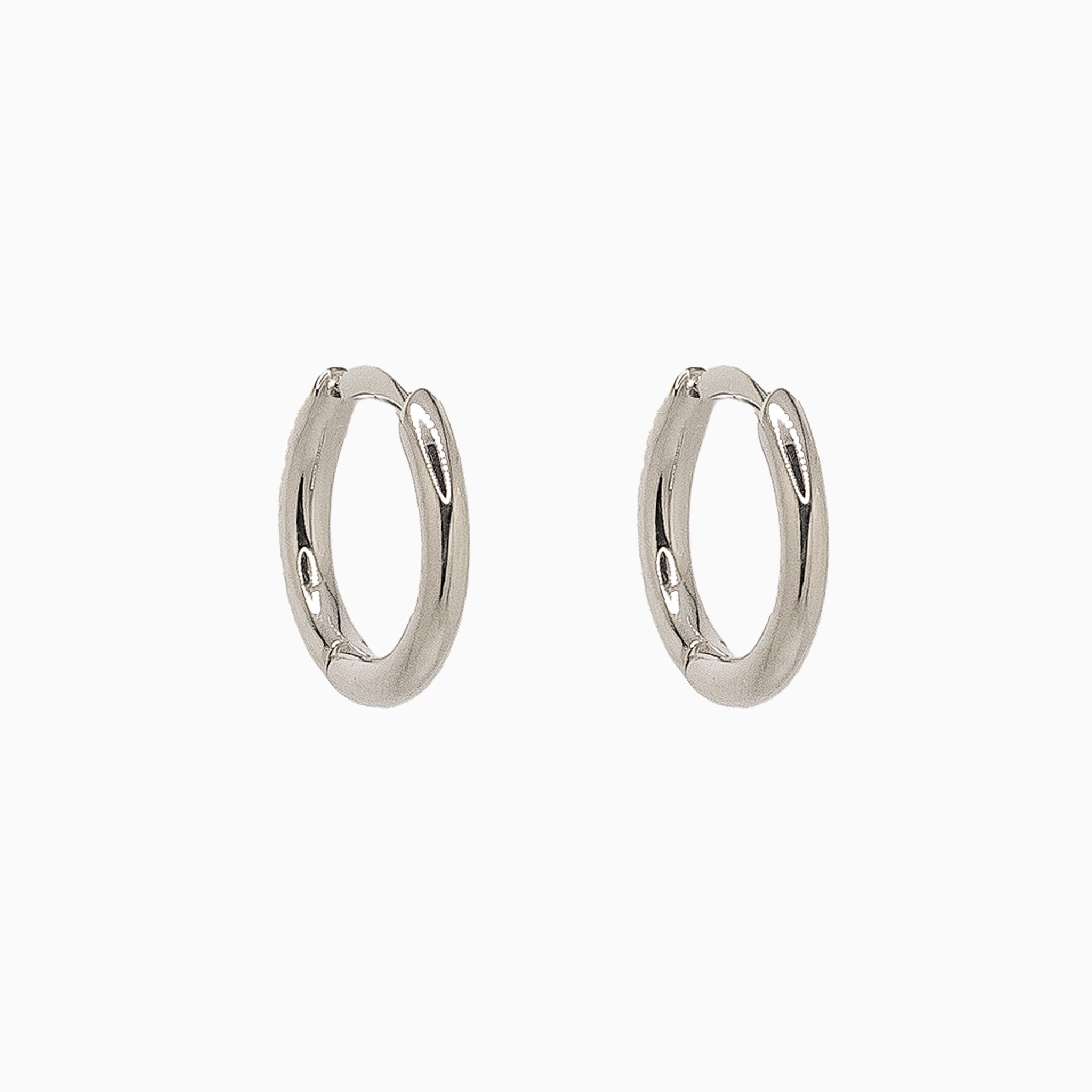 14k Gold 10.5mm Hinged Everyday Round Hoop Earrings - Starflower Design