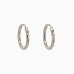 14k Gold 12.5mm Hinged Everyday Round Hoop Earrings - Starflower Design