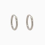 14k Gold 12.5mm Hinged Everyday Round Hoop Earrings - Starflower Design