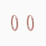 14k Gold 12.5mm Hinged Everyday Round Hoop Earrings - Starflower Design