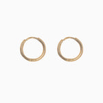 14k Gold 12.5mm Hinged Everyday Round Hoop Earrings - Starflower Design