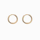 14k Gold 12.5mm Hinged Everyday Round Hoop Earrings - Starflower Design