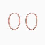 14k Gold 13mm x 9mm Hinged Everyday Oval Hoop Earrings - Starflower Design