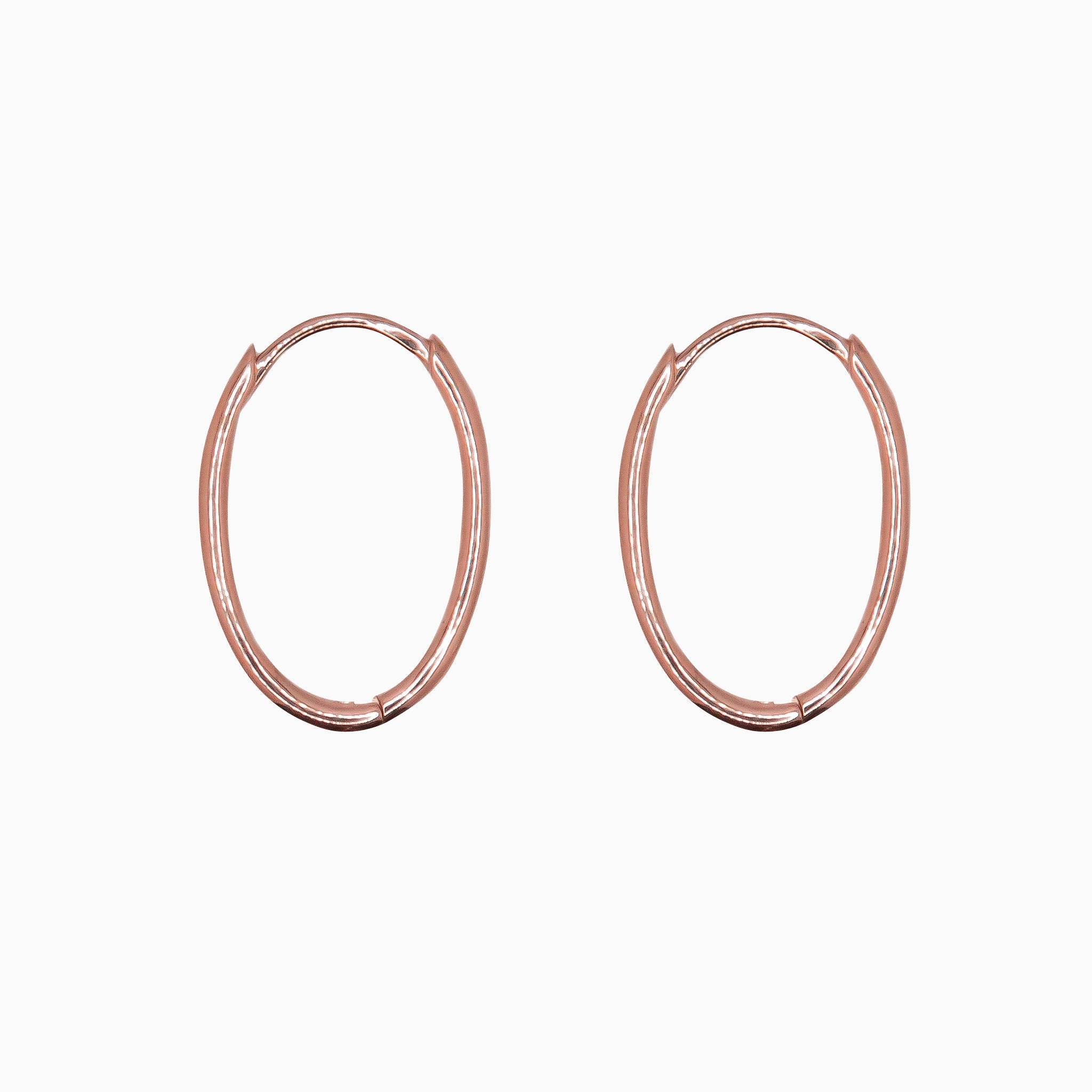 14k Gold 13mm x 9mm Hinged Everyday Oval Hoop Earrings - Starflower Design