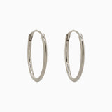 14k Gold 13mm x 9mm Hinged Everyday Oval Hoop Earrings - Starflower Design
