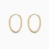 14k Gold 13mm x 9mm Hinged Everyday Oval Hoop Earrings - Starflower Design