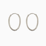 14k Gold 13mm x 9mm Hinged Everyday Oval Hoop Earrings - Starflower Design