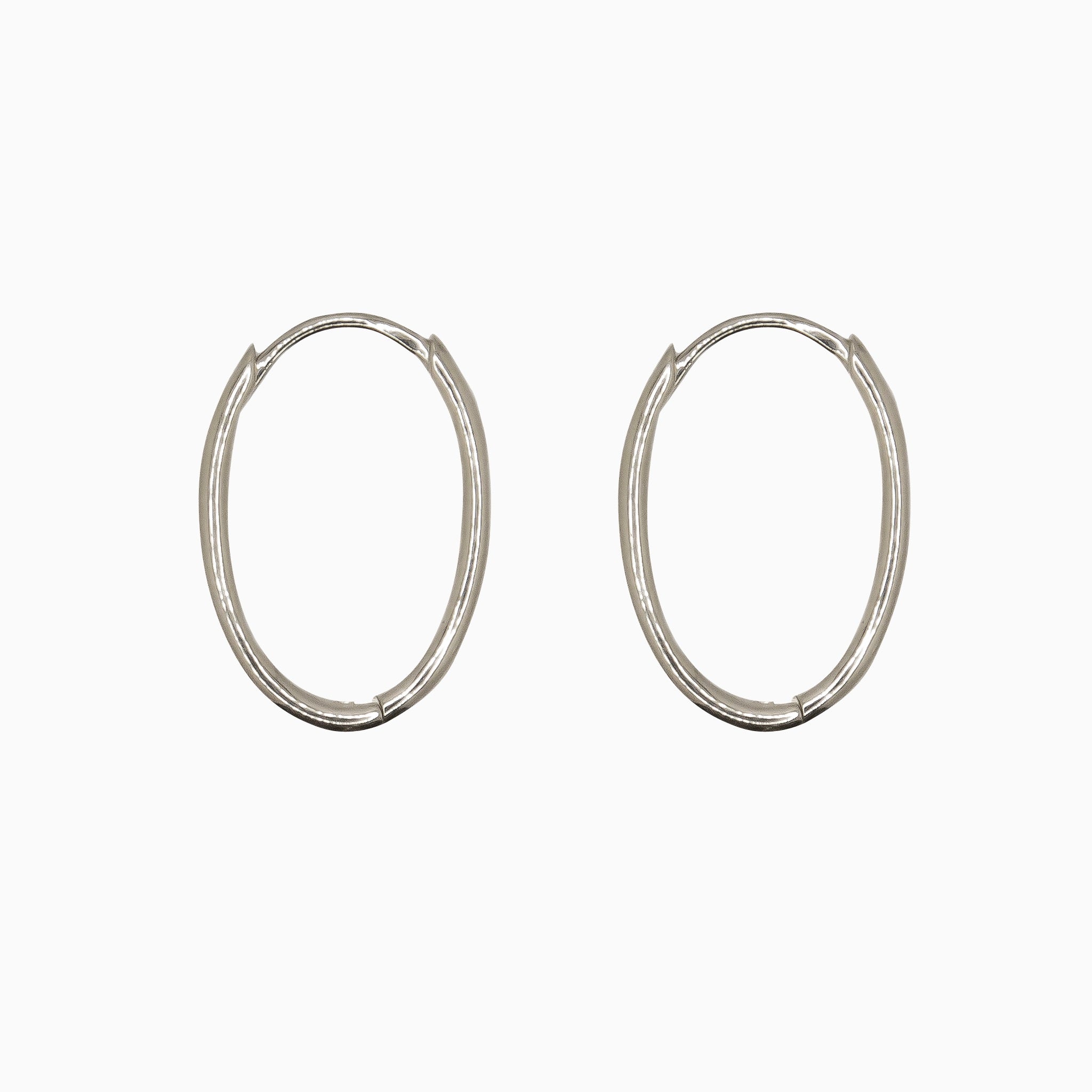 14k Gold 13mm x 9mm Hinged Everyday Oval Hoop Earrings - Starflower Design