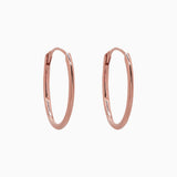 14k Gold 13mm x 9mm Hinged Everyday Oval Hoop Earrings - Starflower Design
