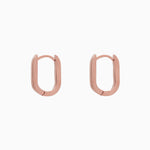 14k Gold 13mm x 9mm Hinged Paperclip Hoop Earrings - Starflower Design