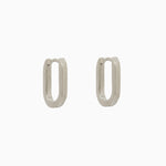 14k Gold 13mm x 9mm Hinged Paperclip Hoop Earrings - Starflower Design