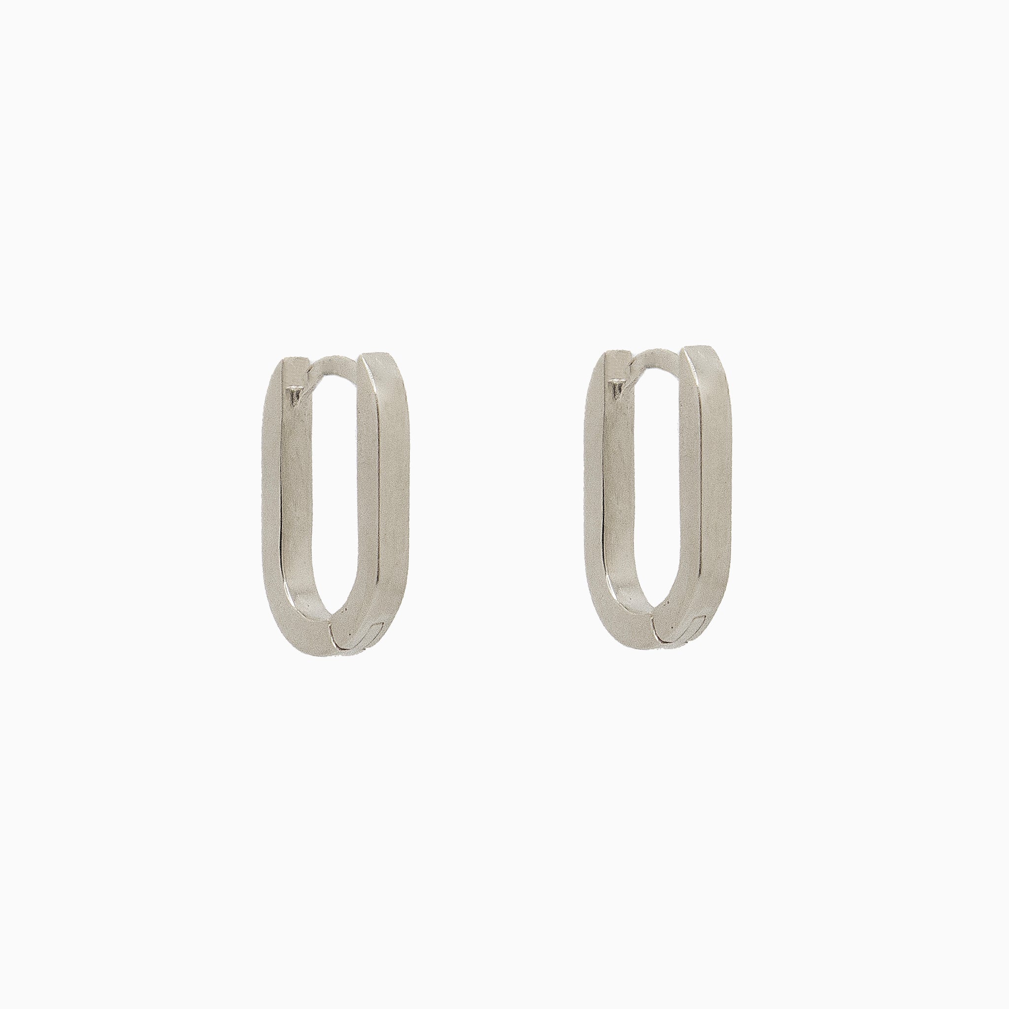 14k Gold 13mm x 9mm Hinged Paperclip Hoop Earrings - Starflower Design