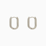 14k Gold 13mm x 9mm Hinged Paperclip Hoop Earrings - Starflower Design