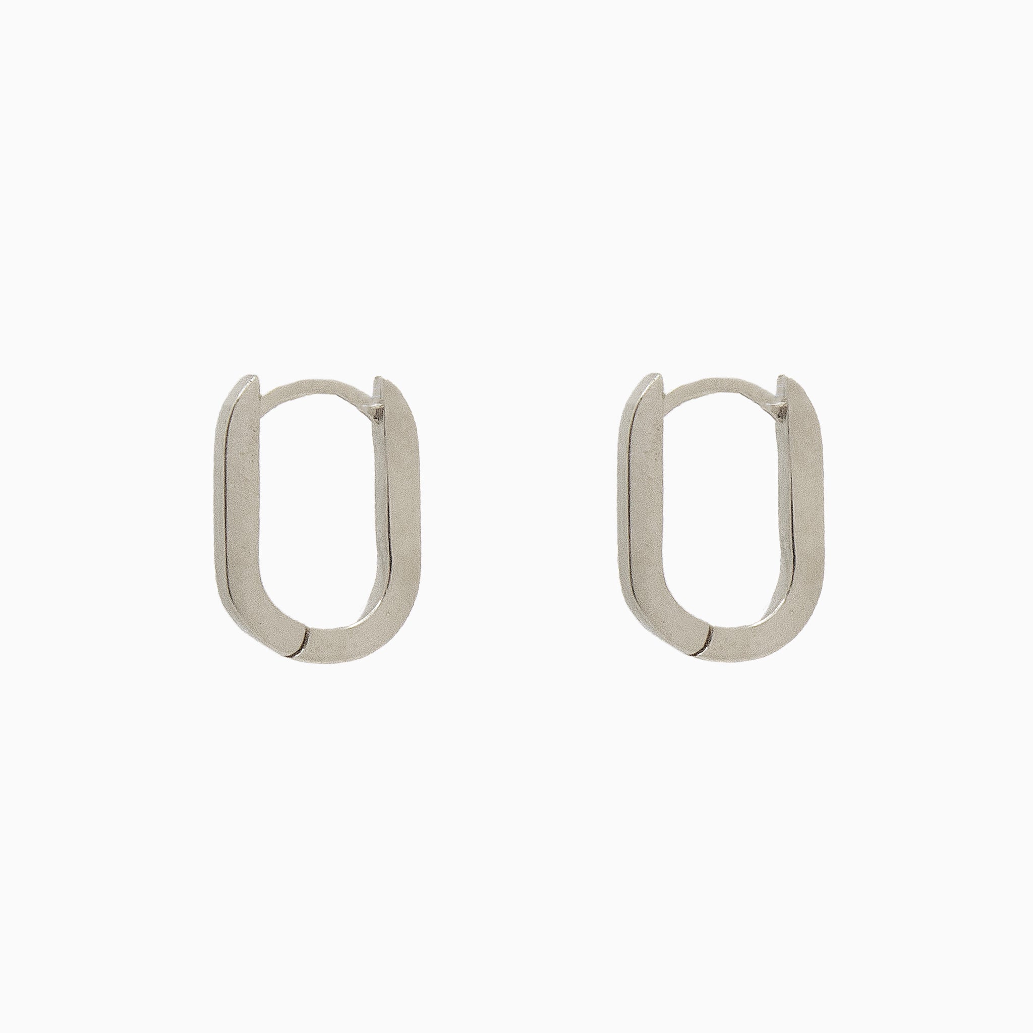 14k Gold 13mm x 9mm Hinged Paperclip Hoop Earrings - Starflower Design