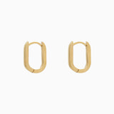 14k Gold 13mm x 9mm Hinged Paperclip Hoop Earrings - Starflower Design