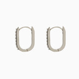 14k Gold 15mm x 10mm Hinged Diamond Paperclip Hoop Earrings - Starflower Design