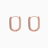 14k Gold 15mm x 10mm Hinged Diamond Paperclip Hoop Earrings - Starflower Design