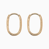 14k Gold 15mm x 10mm Hinged Everyday Oval Hoop Earrings - Starflower Design