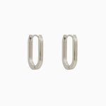 14k Gold 15mm x 10mm Hinged Paperclip Hoop Earrings - Starflower Design