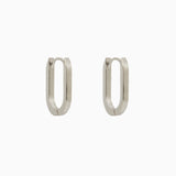 14k Gold 15mm x 10mm Hinged Paperclip Hoop Earrings - Starflower Design