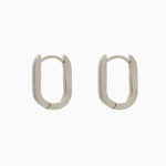 14k Gold 15mm x 10mm Hinged Paperclip Hoop Earrings - Starflower Design