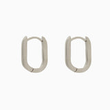 14k Gold 15mm x 10mm Hinged Paperclip Hoop Earrings - Starflower Design