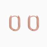 14k Gold 15mm x 10mm Hinged Paperclip Hoop Earrings - Starflower Design