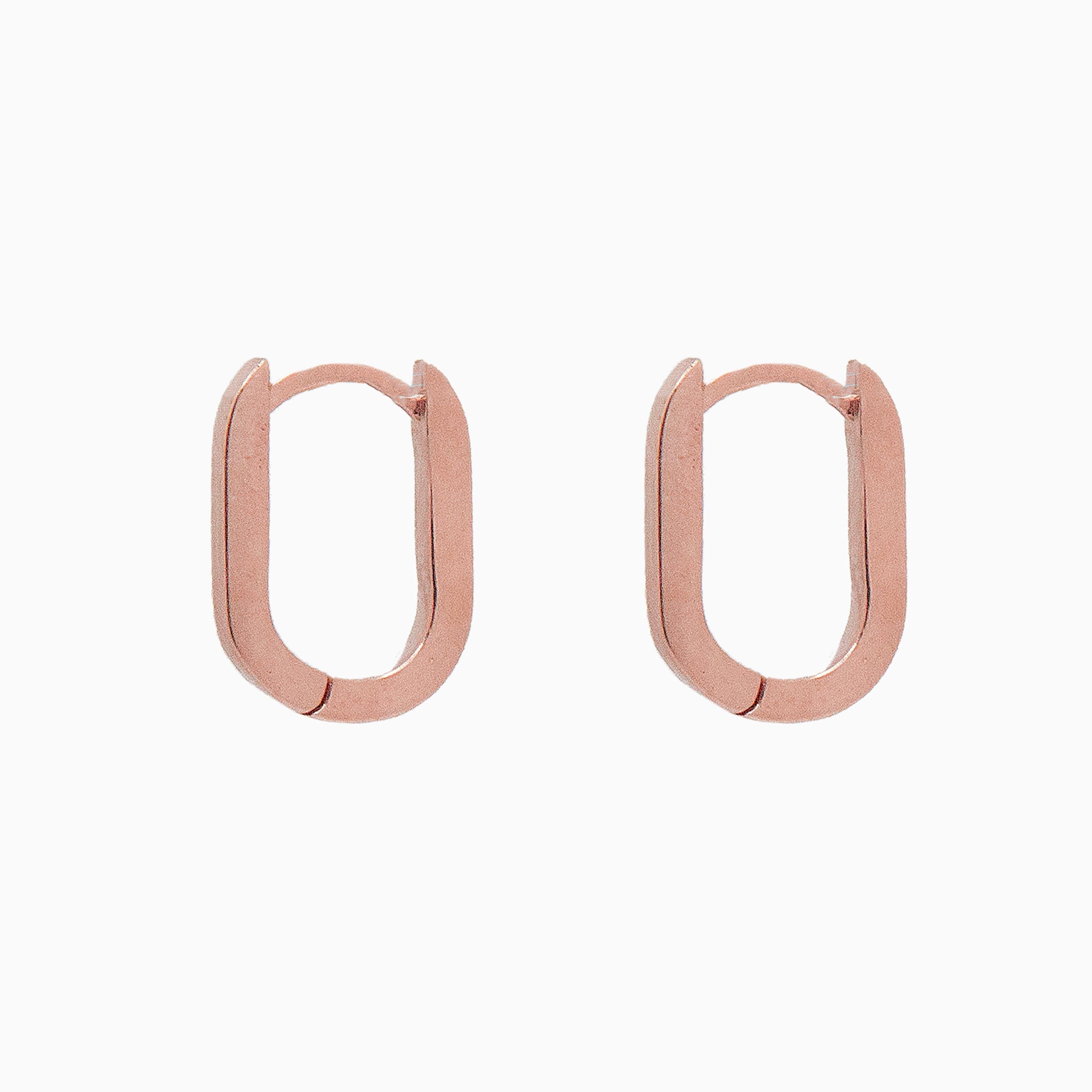 14k Gold 15mm x 10mm Hinged Paperclip Hoop Earrings - Starflower Design