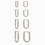 14k Gold 15mm x 10mm Hinged Paperclip Hoop Earrings - Starflower Design