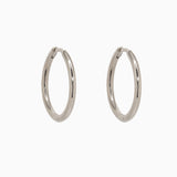 14k Gold 16.5mm Hinged Everyday Round Hoop Earrings - Starflower Design