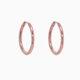 14k Gold 16.5mm Hinged Everyday Round Hoop Earrings - Starflower Design
