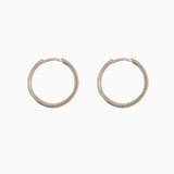14k Gold 16.5mm Hinged Everyday Round Hoop Earrings - Starflower Design