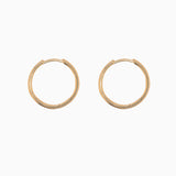 14k Gold 16.5mm Hinged Everyday Round Hoop Earrings - Starflower Design