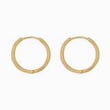 14k Gold 19mm Hinged Everyday Round Hoop Earrings - Starflower Design
