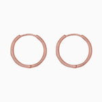 14k Gold 19mm Hinged Everyday Round Hoop Earrings - Starflower Design