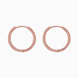 14k Gold 19mm Hinged Everyday Round Hoop Earrings - Starflower Design